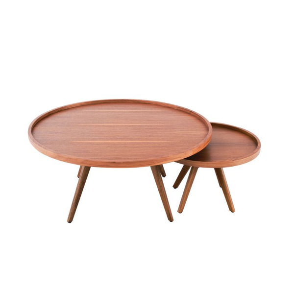 Set de mesas de madera de pino y MDF enchapado