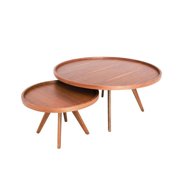 Set de mesas en color nogal Fiordo 